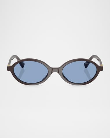 Miu Miu Acetate Oval Sunglasses