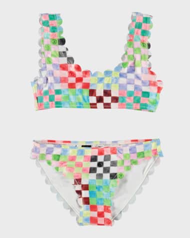 Molo Girl's Nolina Scallop-Trim Bikini, Size 7-14