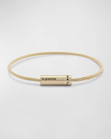 Le Gramme Men's Brushed 18K Yellow Gold Cable Bracelet