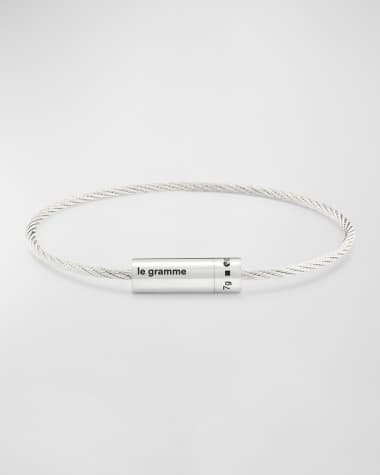 Le Gramme Men's Polished Sterling Silver Cable Bracelet
