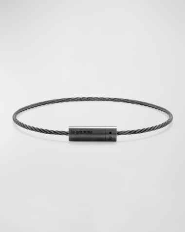 Le Gramme Men's Brushed Black Ceramic Cable Bracelet