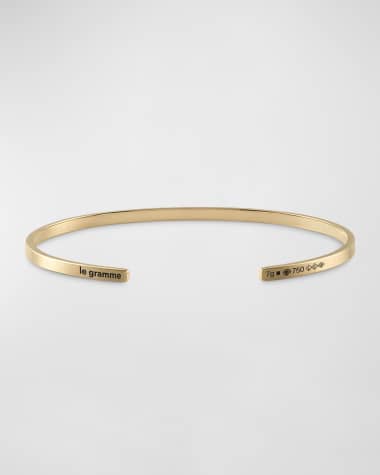 Le Gramme Men's Brushed 18K Yellow Gold Ribbon Cuff Bracelet