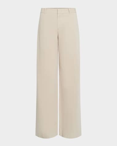 Vince Mid-Rise Wide-Leg Cotton Trousers