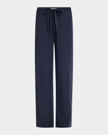 Vince Mid-Rise Wide-Leg Utility Drawstring Pants