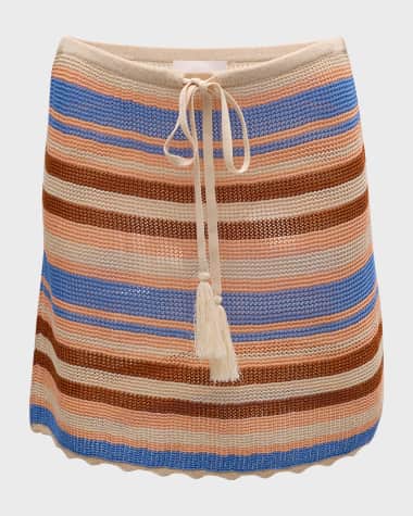 Cinq a Sept Ari Striped Knit Mini Skirt