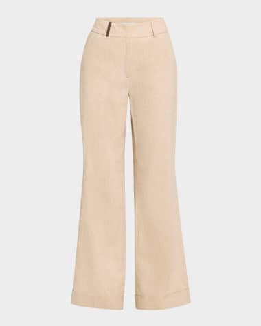 Peserico High-Rise Wide-Leg Wool-Blend Pants