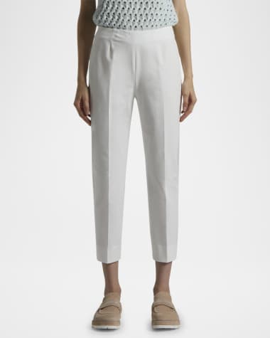 Peserico Cropped Slit-Hem Tapered Pants