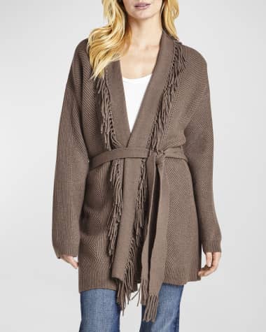 Vince Draped Chevron Knit Cardigan Black, $299, Last Call by Neiman Marcus