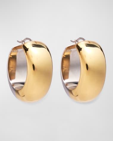 Lizzie Fortunato Two-Tone 24K Gold Plated Bubble Hoop Earrings