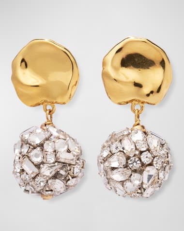 Lizzie Fortunato Meteor Shower 24K Gold Plated Crystal Drop Earrings