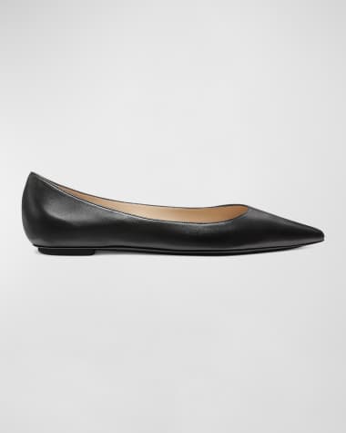 Stuart Weitzman Emilia Leather Ballerina Flats