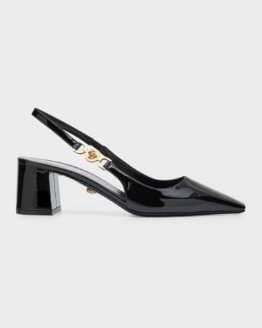 Versace Medusa Patent Slingback Pumps