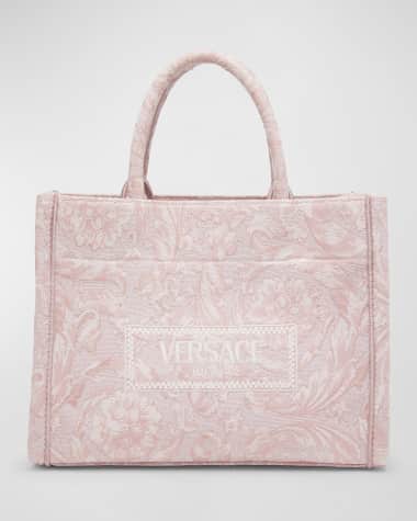 Pink High-rise jaquard-terry bikini briefs, Versace