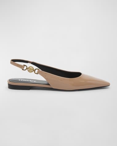 Versace Medusa Patent Slingback Ballerina Flats