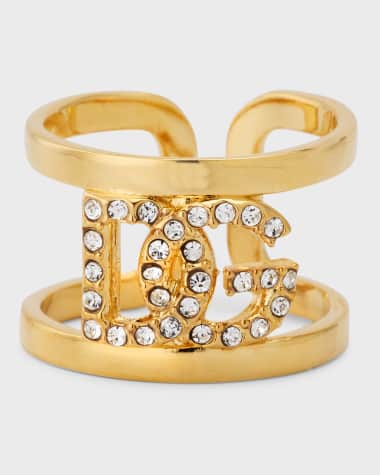 Dolce&Gabbana Crystal DG Cuff Ring