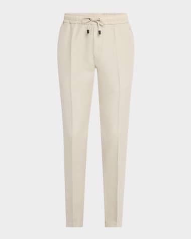 Isaia Men's Cotton-Linen Drawstring Pants