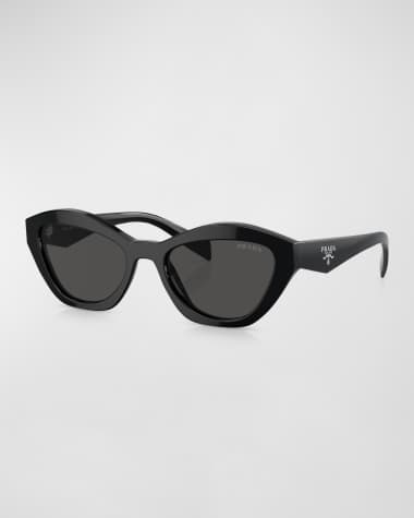 Prada Triangle Logo Acetate Butterfly Sunglasses