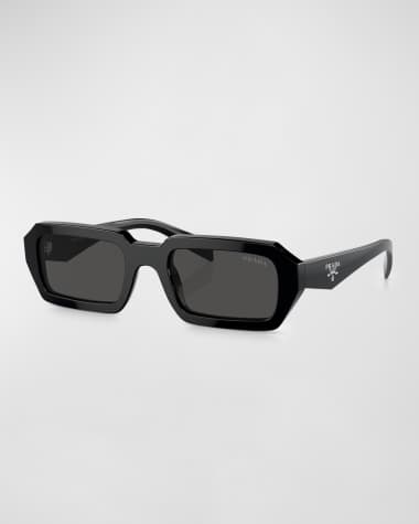 Prada Triangle Logo Acetate Rectangle Sunglasses