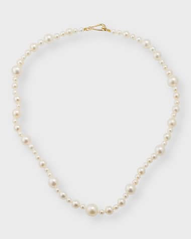 Mizuki 14K Yellow Gold Multi-Size Freshwater Pearl Strand Necklace