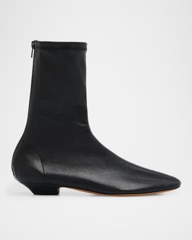 Khaite Apollo Leather Zip Ankle Boots