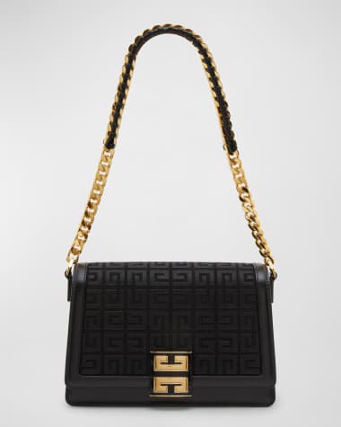 Givenchy 4G Medium Crossbody in 4G Embroidery with Woven Chain