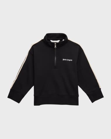 Palm Angels Boy's Logo-Print Half-Zip Track Jacket, Size 4-12
