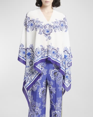 Fancy Stitch Knit Poncho Camel, $595, Neiman Marcus