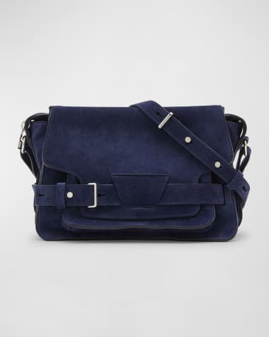 Proenza Schouler Beacon Zip Suede Saddle Shoulder Bag