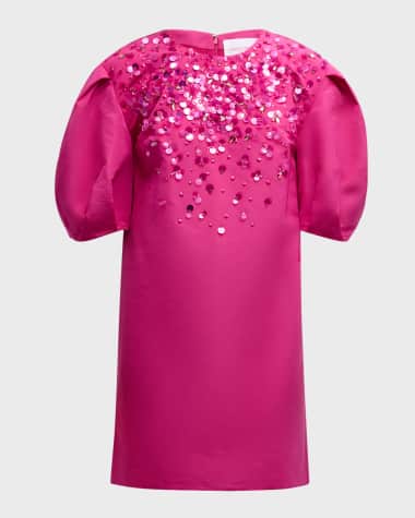 Carolina Herrera Embellished Dramatic Sleeve Shift Dress