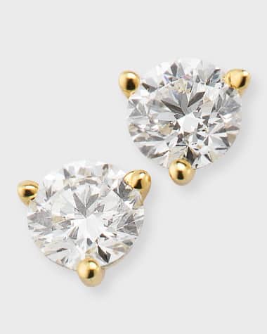Neiman Marcus Diamonds 18k Yellow Gold Martini Diamond Earrings, 1.01tcw, 0.20"L