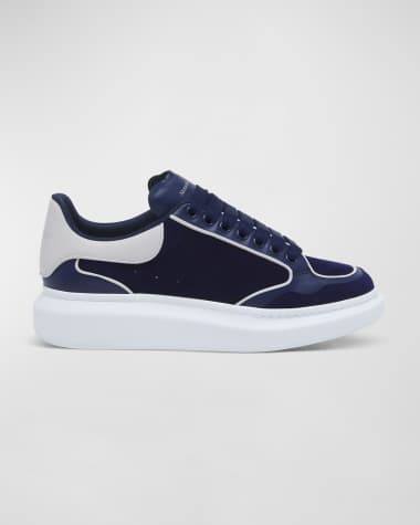 Alexander McQueen Men's Oversized Retro Suede Low-Top Sneakers