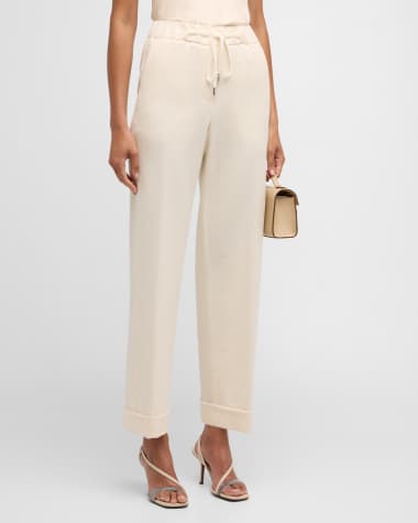 Peserico High-Rise Straight-Leg Palazzo Pants