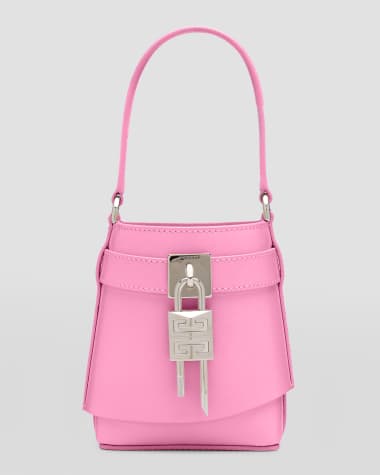 Givenchy Shark Lock Micro Bucket Bag in Box Leather