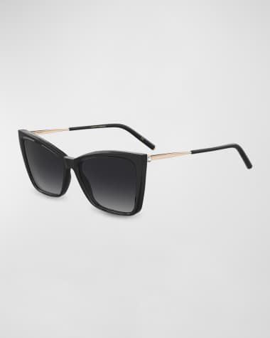 Carolina Herrera Embellished Patterned Mixed-Media Cat-Eye Sunglasses