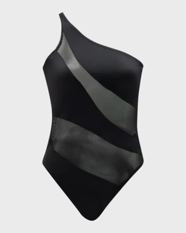 Norma Kamali Snake Mesh One-Piece Swimsuit