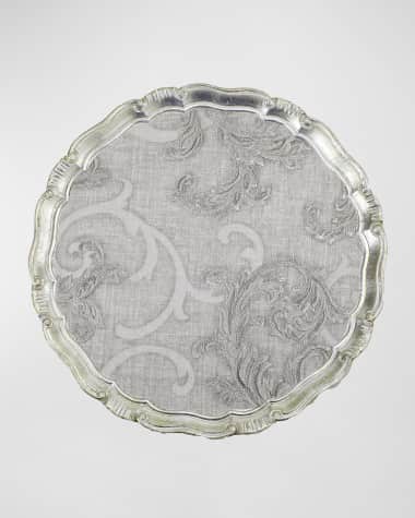 Arte Italica 15" Florentino Damask Wooden Tray/Charger