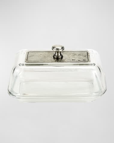 Arte Italica Vintage Glass Covered Butter Dish