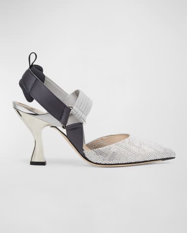 Fendi silver heels new arrivals