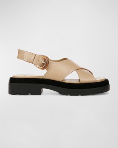 Vince Helena Leather Crisscross Slingback Sandals