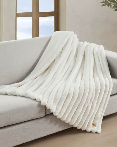 UGG Channel Quilt Faux Fur Throw Blanket