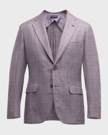 Brioni Men's Plaid Wool-Blend Sport Coat