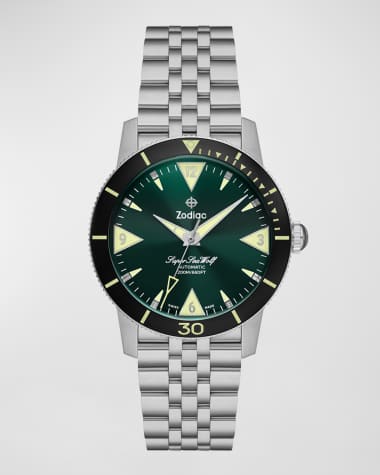 ZODIAC Men's Super Sea Wolf Skin Diver Automatic Bracelet Watch, 39mm