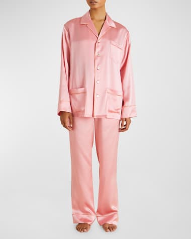 Olivia von Halle Yves Straight-Leg Silk Pajama Set