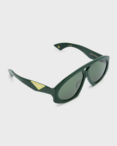 Karen Walker Logo Acetate Aviator Sunglasses