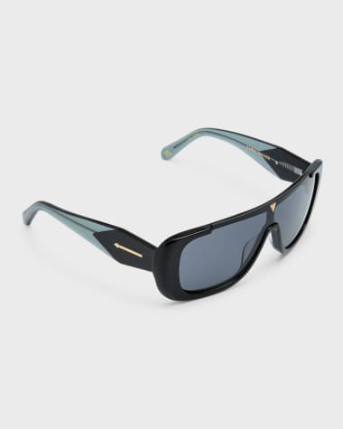 Karen Walker Logo Acetate Shield Sunglasses