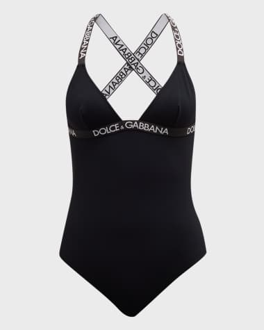 Dolce&Gabbana Branded Elastic One-Piece Swimsuit