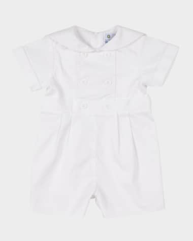 Florence Eiseman Boy's Pique One Piece Shortall, Size 3M-24M