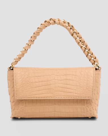 Maria Oliver Malala Crocodile Clutch Bag with Chain Strap