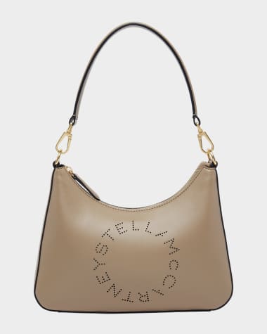 Stella McCartney Logo Vegan Leather Hobo Shoulder Bag