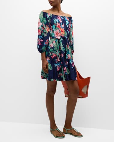 Tommy Bahama Island Cays Flora Off-Shoulder Mini Dress